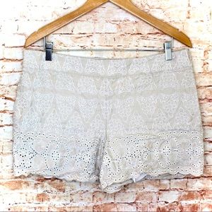 Elevenses | Cream/White Embroidered Shorts